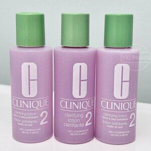 New 3X Clinique Clarifying Lotion 2 Dry Combination Skin 60 ml*3=6 oz/180 ML